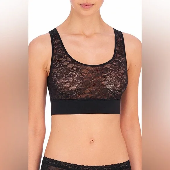 Natori Sz XL Bliss Femme Lace Bralette in Black - Picture 5 of 15